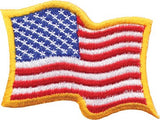 American Waving Flag with Yellow Border Patch 2.25" x 3", Patch, [product_description] - Rhino Gear