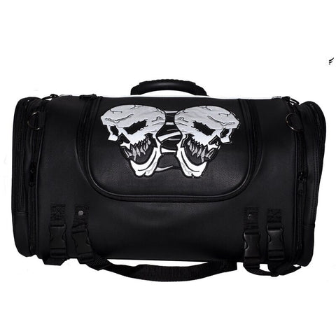 Motorcycle Sissy Bar / Trunk Bag With Skulls - Medium