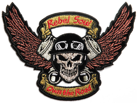 Skull and Pistons Rebel Soul Attitude PATCH - 4.5x3.25 inch