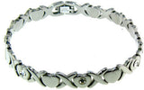 Woman's "Hugs & Kisses" CZ Stainless Steel Bracelet, Stainless Steel Bracelets, [product_description] - Rhino Gear